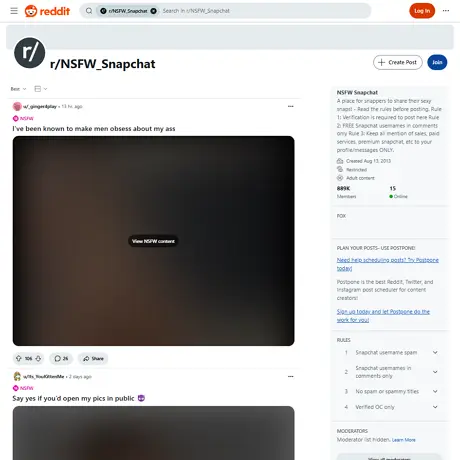 Reddit NSFW Snapchat: Free amateur porn hub featuring verified creators and exclusive adult content. Browse real homemade photos, authentic Snapchat nudes, and social media porn. by X PORNDUDE Reviews